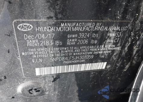 2018 Hyundai Elantra Value Edition from USA, damaged, VIN 5NPD84LF5JH301059